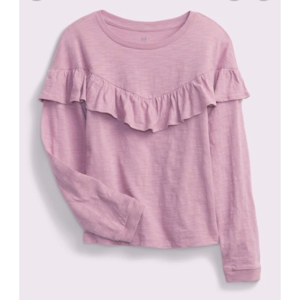 Gap Kids Long-sleeve Ruffle Top in Purple Orchid Haze